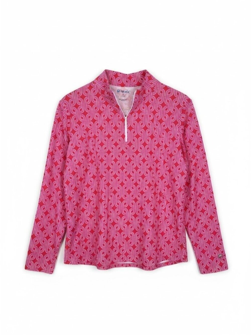 IBKUL 1/4 Zip Top Red Pink Women’s Large Kylee IceFil Mock Neck